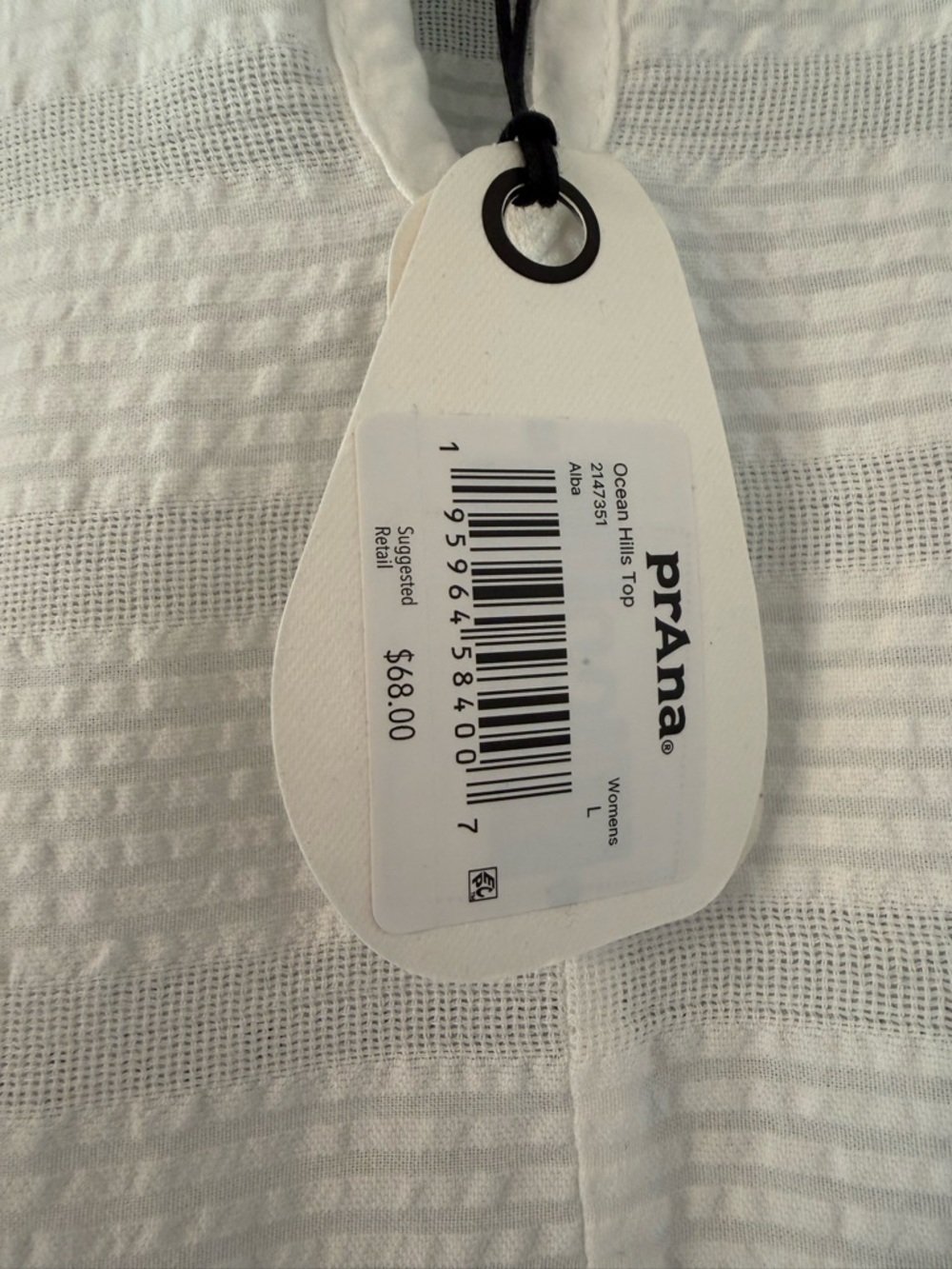 Prana White Textured Short Sleeve Top - Picture 6 of 6